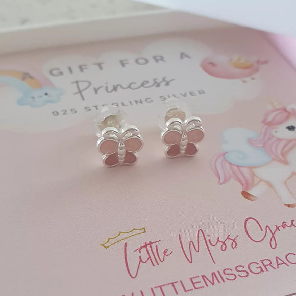 Silver butterfly earrings