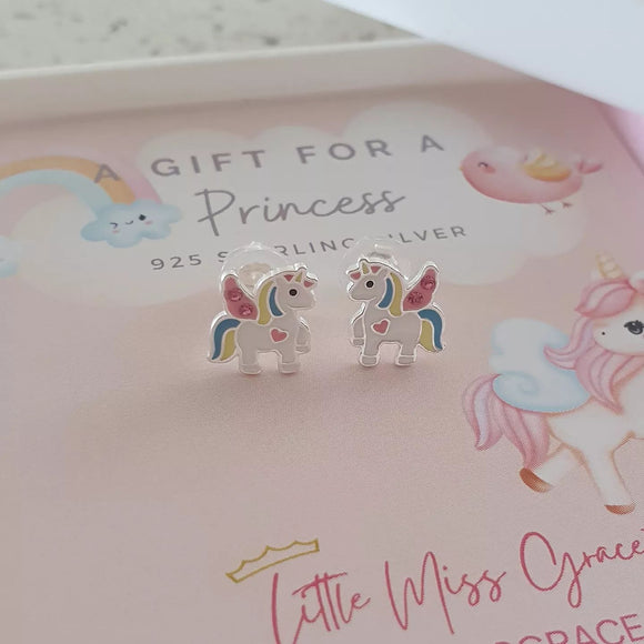 Children's unicorn earrings