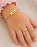 K82 - Personalized Baby & Kids Bracelet, Adjustable Size: 12-15cm, Hypoallergenic, Gold Tarnish & Water Proof (Manufacture Time: 3 Days)