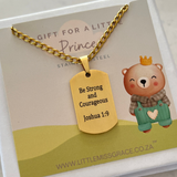 Boys Personalized Dog Tag chain in Silver, Gold or Black Stainless Steel, Age: 5 and Up (Manufacture Time: 3 Days)