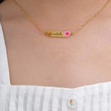 Children's Personalized Heart Name Necklace, Gold Stainless Steel, 3-12 Years (Manufacture Time: 1-2 Days)