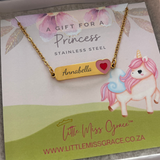Children's Personalized Heart Name Necklace, Gold Stainless Steel, 3-12 Years (Manufacture Time: 1-2 Days)