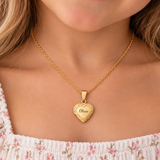 Kids Heart photo locket necklace, opens to add a photo inside water proof stainless steel steel