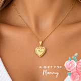 Mommy Personalized Photo Locket Necklace - Opens To Add Your Own Photo Inside, Stainless Steel, Age 3 & Up (Manufacture Time: 3 Days)