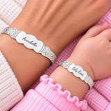 Mother Daughter Bracelets, Mommy & Me Bracelets & Bangles Personalised with Names Matching Sets.   Adjustable Sizes, Water Proof, Shop Online South Africa.