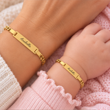 Mother Daughter Bracelets, Mommy & Me Bracelet Jewellery Sets South Africa.  Personalized engraved silver and gold stainless steel, adjustable sizes.