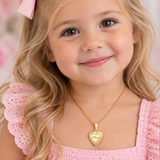 Children's Personalized Heart Photo Locket Necklace, Gold Stainless Steel, 3-12 Years (Manufacture Time: 3 Days)