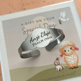 K4 - Personalized Baby Bangle with Special Day Gift Box, Hypoallergenic, Water & Tarnish Proof, Adjustable 0-5 Years, 125mm circumference (Manufacture Time: 3 DAYS)