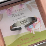 K2C - Personalized Baby Bangle with Name & Date, Hypoallergenic, Water & Tarnish Proof, Adjustable Size 0-5 Years  (Manufacture Time: 3 DAYS)