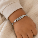 Personalized engraved baby bangle bracelet for boys with engraved name