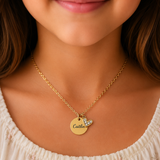 Kids Personalized Name Necklace, Hypoallergenic stainless steel, water and tarnish proof.