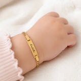 K30 -  Personalized Children's ID Bracelet, Gold Stainless Steel, Water & Tarnish Proof, Adjustable Size: 12-15cm (Manufacture Time: 7-14 Days)
