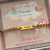 K70 - Personalized CZ Colour Stone / Birthstone Name Bracelet, Stainless Steel, Adjustable 12-16cm (Manufacture Time: 3 Days)