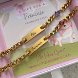 Personalized engraved kids ID Bracelets and Baby Bracelet, Water and Tarnish Proof Stainless Steel, Hyoallergenic lead and nicke free.