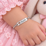 K41 - Personalized Baby Bracelet, Stainless Steel, Water & Tarnish Proof, Adjustable Size:  12-17cm, Age 6 Months - 12 Years (Manufacture Time: 3 DAYS)