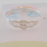 B29 - Personalized Sterling Silver Baby Bangle, Adjustable (Manufacture Time: 7 Days)