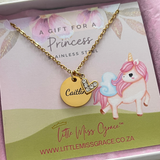 KN32 - Children's Personalized CZ Heart Necklace, Stainless Steel, 12mm Disc, Age: 3-16 years (READY IN 3 DAYS)