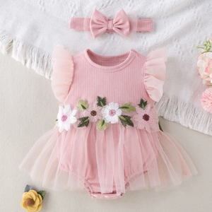 Baby Clothes Gift Set with Headband, Pink or White Assorted Sizes (Ready Time: 10-14 Days)