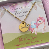 KN32 - Children's Personalized CZ Heart Necklace, Stainless Steel, 12mm Disc, Age: 3-16 years (READY IN 3 DAYS)