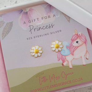 Children's gold flower earrings