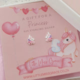 Children's silver unicorn earrings