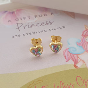 children's gold heart earrings