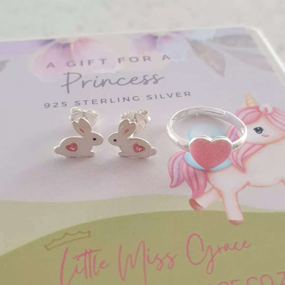 Children's silver unicorn earrings