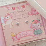 Children's sterling heart earrings, love and valentine's day