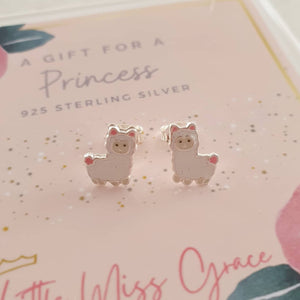 children's silver alpaca earrings