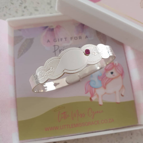 silver ruby baby bangle