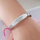 K8 - Personalized Children's Baby Bangle, Stainless Steel, Adjustable size 125mm circumference (Manufacture Time: 3 DAYS)