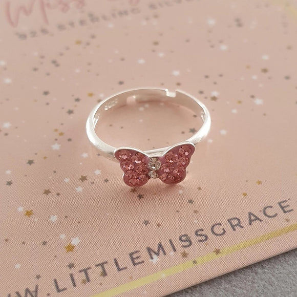 Sterling silver children's butterfly ring