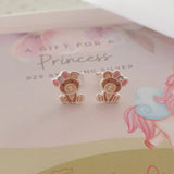 Children's teddy bear ear stud earrings
