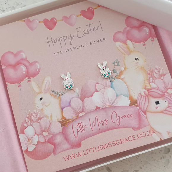 Children's silver Easter gift earrings