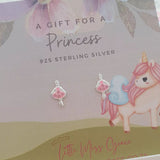 Children's silver ballet girl ear stud earrings