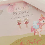 Silver ballerina earrings for kids