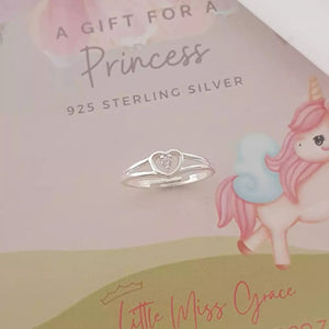 Silver heart ring for kids