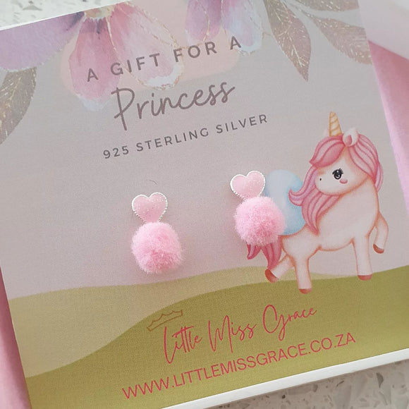 children's silver heart earrings