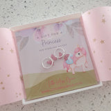 Children's silver hoop earrings with butterflies