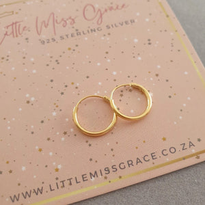 Children's round gold hoop earrings