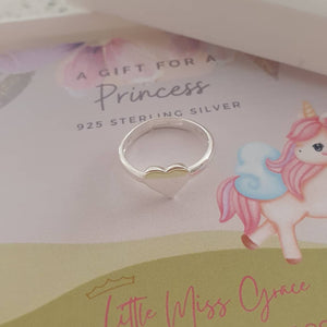 children's silver heart ring