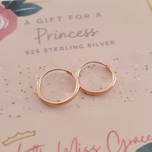 rose gold children's 12mm hoops