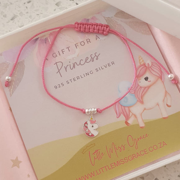 Silver children's unicorn bracelet