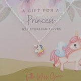 silver children's unicorn necklace